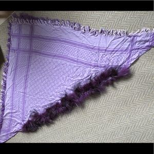 Gucci wool/silk shawl with fur trim